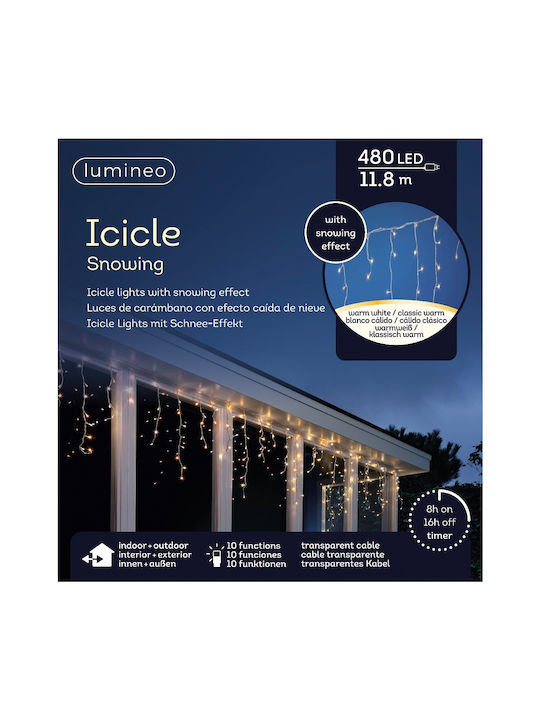 480 Lights LED 11.8m. x 1180cm Warm White type Curtain 1pcs