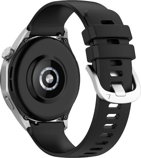 Huawei Watch 4 Silikonarmband Schnalle Flüssig Glänzend Silber 22mm Schwarz