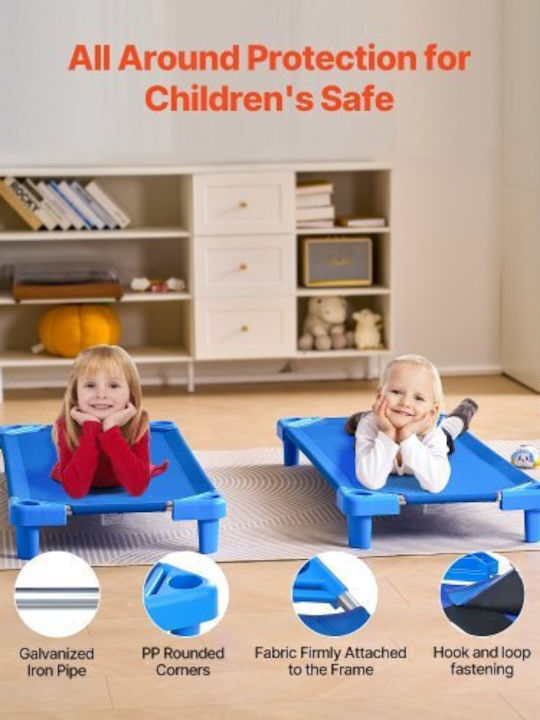 Vevor Stapelbare Kinderbetten 52" X 23" Kindergarten Blau Set aus 4