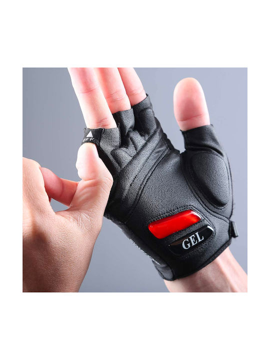 Rockbros Männliche Fahrradhandschuhe mit Gel Schwarz