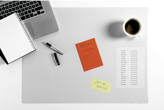 Durable Single Desk Pad Plastic Duraglass White 53x40cm