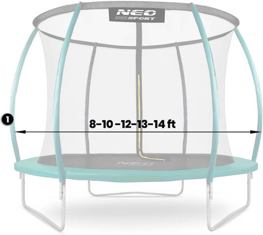 Lower Pole C Type Trampoline 8-14 Ft Green Neo-sport Exercise Machine Attachment
