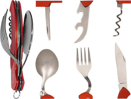 Fox Outdoor Camping Cutlery Set Spoon and Knife Fork Dividable 6 in 1