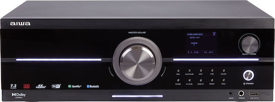 Aiwa AVR-7210 Home Cinema Receiver 4K 7.2 Channels 110W/8Ω 130W/6Ω with HDR and Dolby Atmos Black