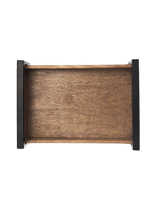 Orion Wooden Rectangular Serving Tray Non-slip in Brown Color 35.5x27x8.5cm 1pcs