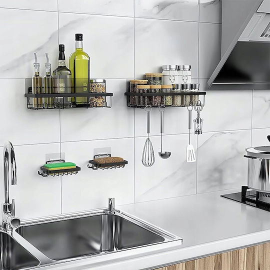 Vilde 4-Pack Shower Caddy Wall Mounted Bathroom Items Organizer Set 4pcs Black