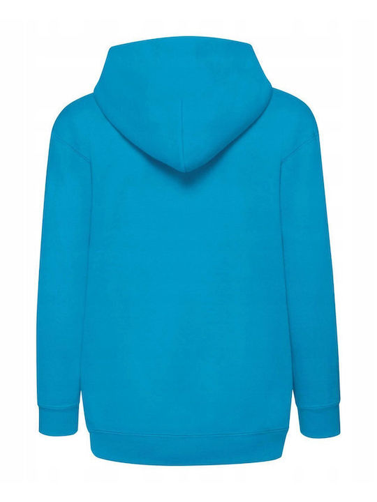 Kinder-Sweatshirt Strickjacke mit Kapuze und Taschen Hellblau