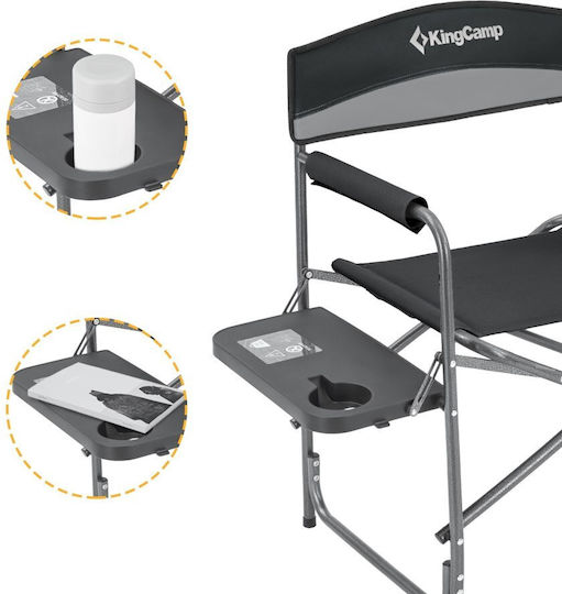 KingCamp Director's Chair Beach Black 52x52cm