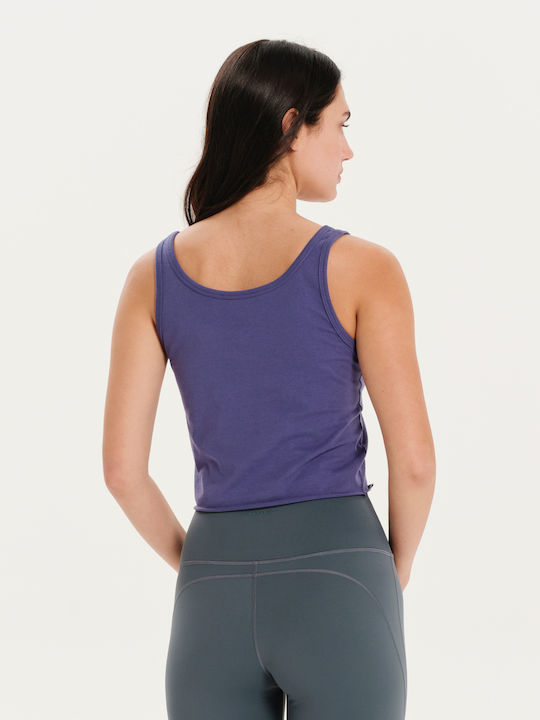Women's Summer Crop Top Cotton Sleeveless Purple