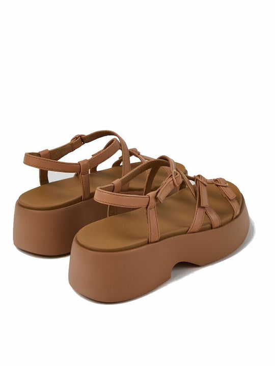 Tasha Women's Flat Sandals in Brown Color
