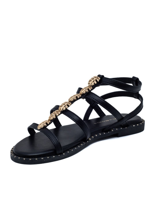 Flache Sandalen für Damen in Schwarz Farbe