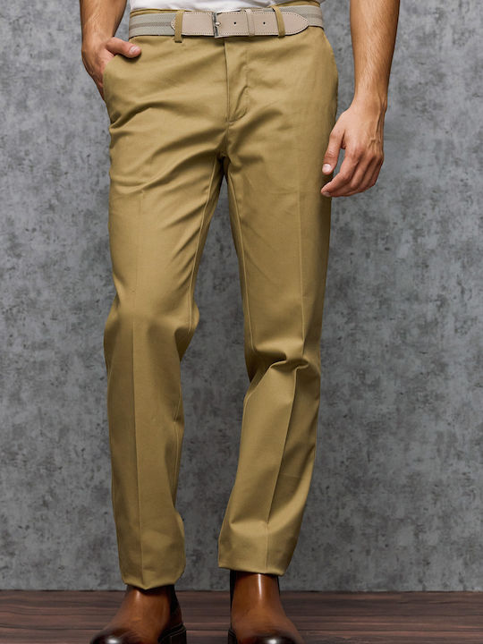 Pantaloni Bărbați Chino Regular Fit Verde Măsliniu
