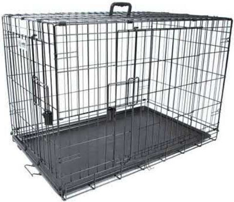 M-Pets Dog Wire Cage for Dog XXLarge with 2 Doors Black 121x74x82cm