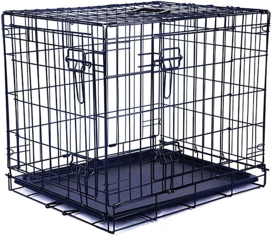 M-Pets Cușcă de Sârmă pentru Câini Small cu 2 Uși Neagră 61x43x61cm
