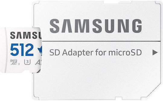 Samsung Pro Plus microSDXC 512GB U3 V30 A2 UHS-I 180MB/s με αντάπτορα