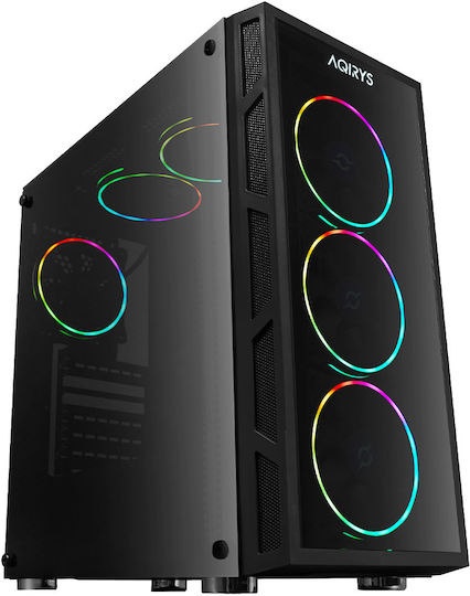 Aqirys Antares Gaming Midi Tower Κουτί Υπολογιστή με Πλαϊνό Παράθυρο και ARGB Φωτισμό Μαύρο