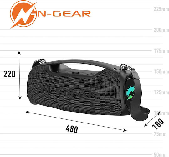 N-Gear Nrg500 Bluetooth Speaker 20W with Battery Life up to 10 hours Black