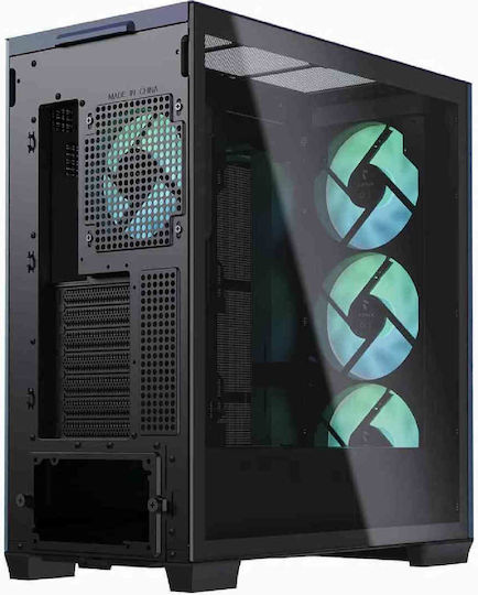 APNX C1-R V1 Gaming Midi Tower Κουτί Υπολογιστή με Πλαϊνό Παράθυρο και RGB Φωτισμό ChromaFlair