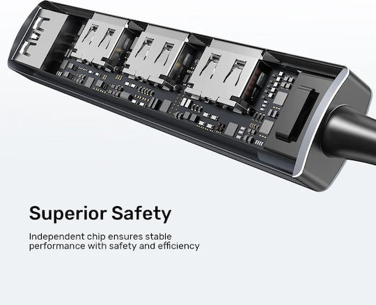 Unitek Hub 3 Θυρών USB 2.0 με σύνδεση USB-C Γκρι