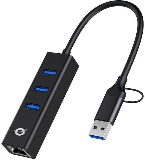 Conceptronic Hub USB 3 Porturi USB 3.0 Cu Conectare USB-A / USB-C
