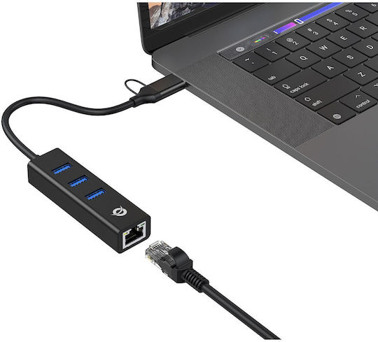 Conceptronic Hub USB 3 Porturi USB 3.0 Cu Conectare USB-A / USB-C