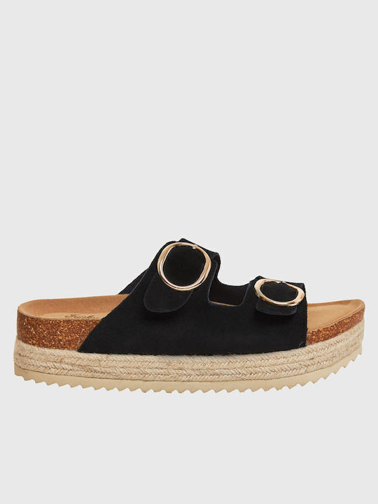 Women's Flat Sandals in Black Color