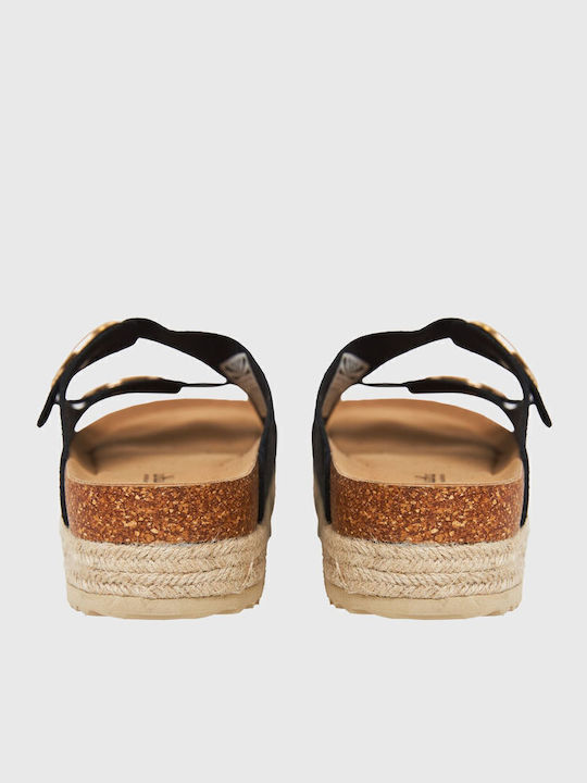 Women's Flat Sandals in Black Color