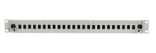 Lanberg Оптичен пач панел за рафт 1U 19" 24 порта Сив