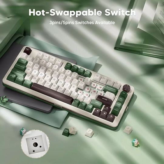 Redragon Cyrus Pro Drahtlos Gaming Mechanische Tastatur 75% mit RGB-Beleuchtung (Englisch US) Grün