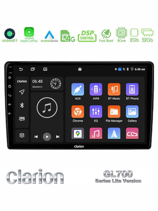Clarion Автомобилна Аудио Система (Блутут/USB/WiFi/GPS/Apple-Carplay/Android-Auto) с Тъчскрийн 9"