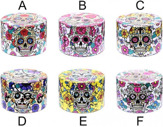 Atomic Metal Skull 52mm 4 Parts 0212576 Tobacco Grinder Design D