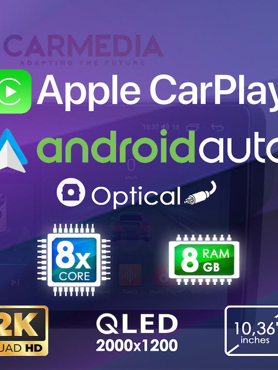 Carmedia Ηχοσύστημα Αυτοκινήτου Dodge Caliber 2006-2012 (Bluetooth/USB/AUX/WiFi/GPS/Apple-Carplay/Android-Auto) με Οθόνη Αφής 11.5"