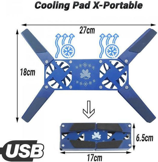 Cooling Pad for Laptop with 2 Fans Blue (0125.020)