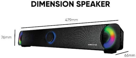 Sonic Gear BT300 Soundbar 3.6W 2.0 Bluetooth Μαύρο