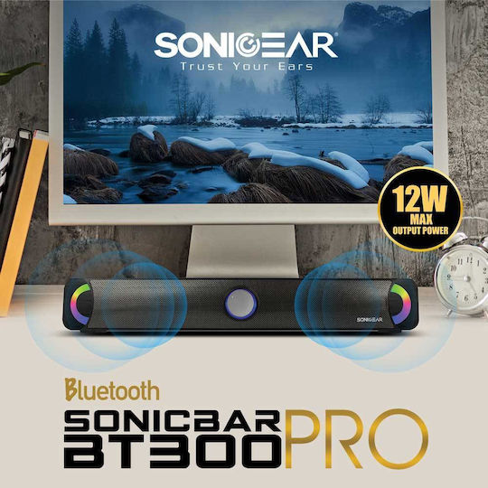 Sonic Gear BT300 Soundbar 3.6W 2.0 Bluetooth Μαύρο
