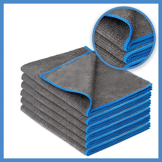 Carbigo Lavete Microfibră de curățenie / Uscare Auto 220gsm Gri 40x30cm 6buc