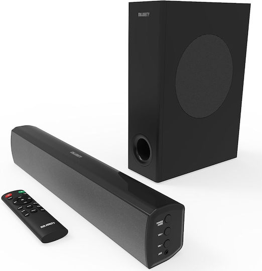 Majority Bowfell Plus (With Subwoofer) Soundbar 2.1 Bluetooth 100W με Τηλεχειριστήριο Μαύρο