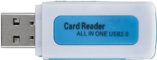 Card Reader USB 2.0 για SD/microSD/xD Λευκό