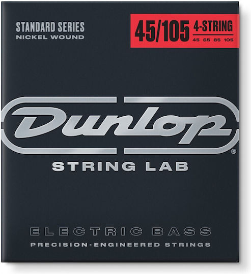 Dunlop Corzi Pentru Bas Nickel Wound Scurtă Scală Set Corzi Nickel Wound Bas 45 - 105