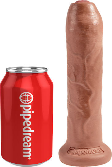 King Cock Uncut Ρεαλιστικό Dildo με Βεντούζα Tan 18cm