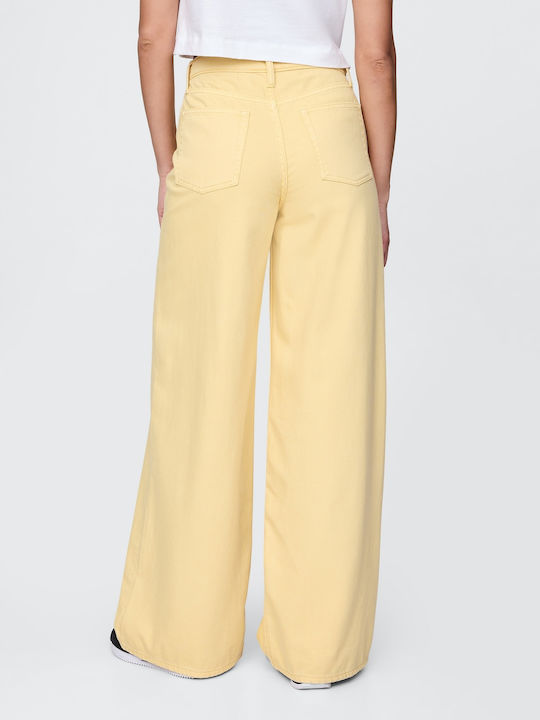 Damenjeans Mittelhohe Taille in Weit geschnittener Linie Straw Yellow