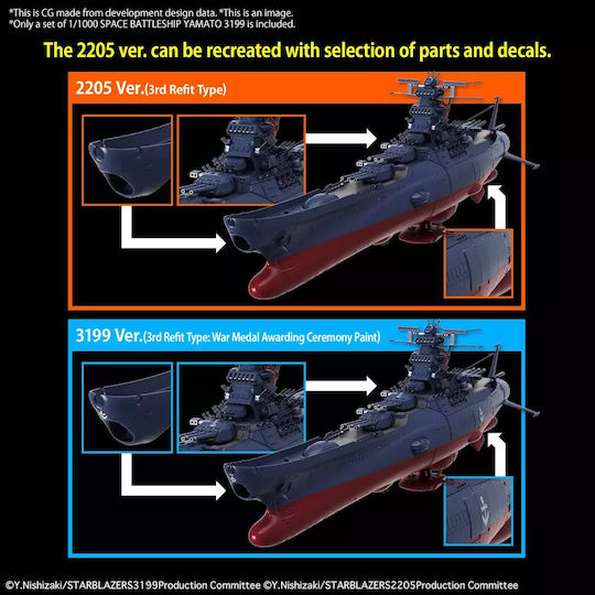 Yamato 1/1000 Space Battleship Yamato 3199 Model Kit