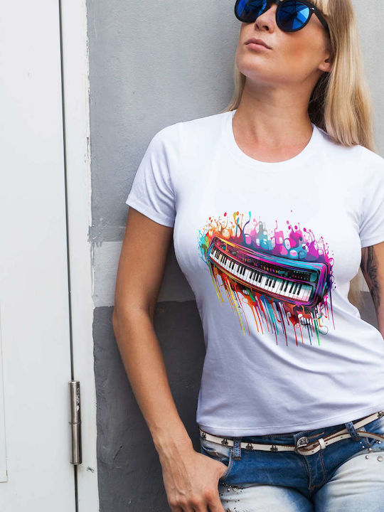 Colorful Abstract Piano Printed Blouse