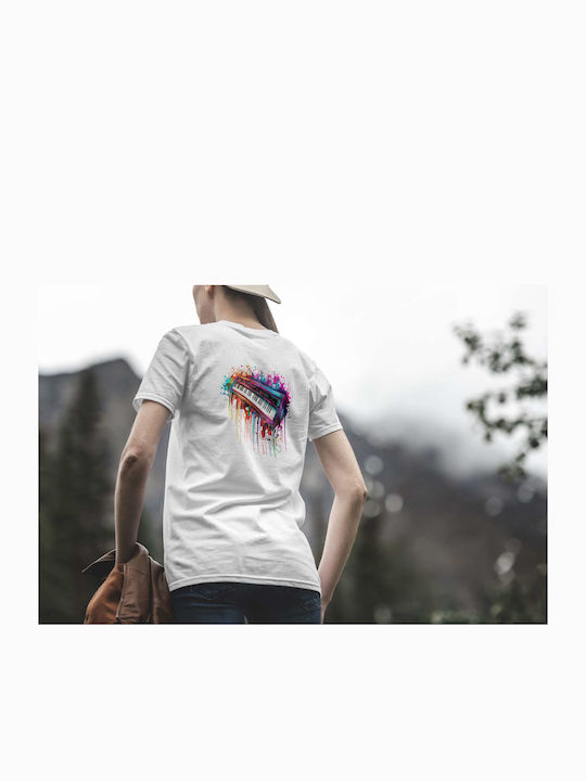 Colorful Abstract Piano Printed Blouse