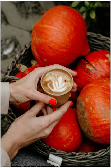 Gemälde Herbst Kaffee Kürbisse 100x150