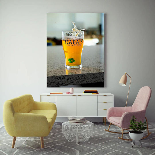 Πίνακας Beer Glass Dice Splash Ποτήρι Μπύρας Πιτσίλισμα Ζαριών 60x90