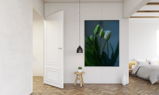 Gemälde Tulpen hinter Glas 100x150