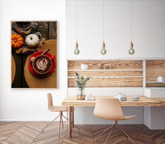 Gemälde Herbst Kaffee Kürbisse 100x150