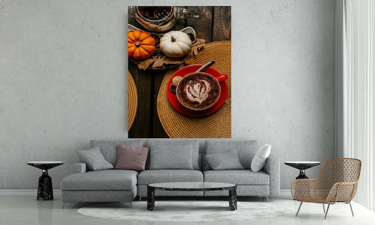 Gemälde Herbst Kaffee Kürbisse 100x150