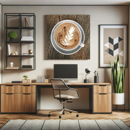 Πίνακας Artistic Coffee Cup Καλλιτεχνικό Φλιτζάνι Καφέ 100x100